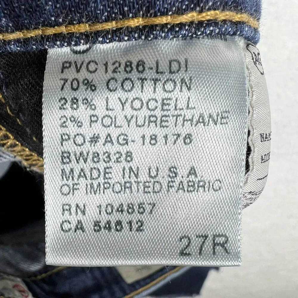 Adriano Goldschmied Jeans Womens 27R Blue Wash Stevie Slim Straight Fray Hem USA
